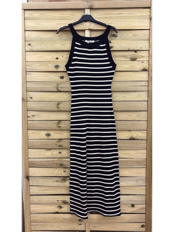 Vestido ajustado de punto rayas horizontales