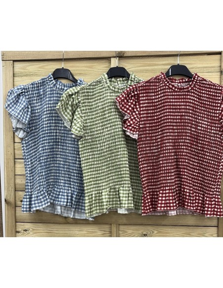 Camisa fruncida vichy Elia