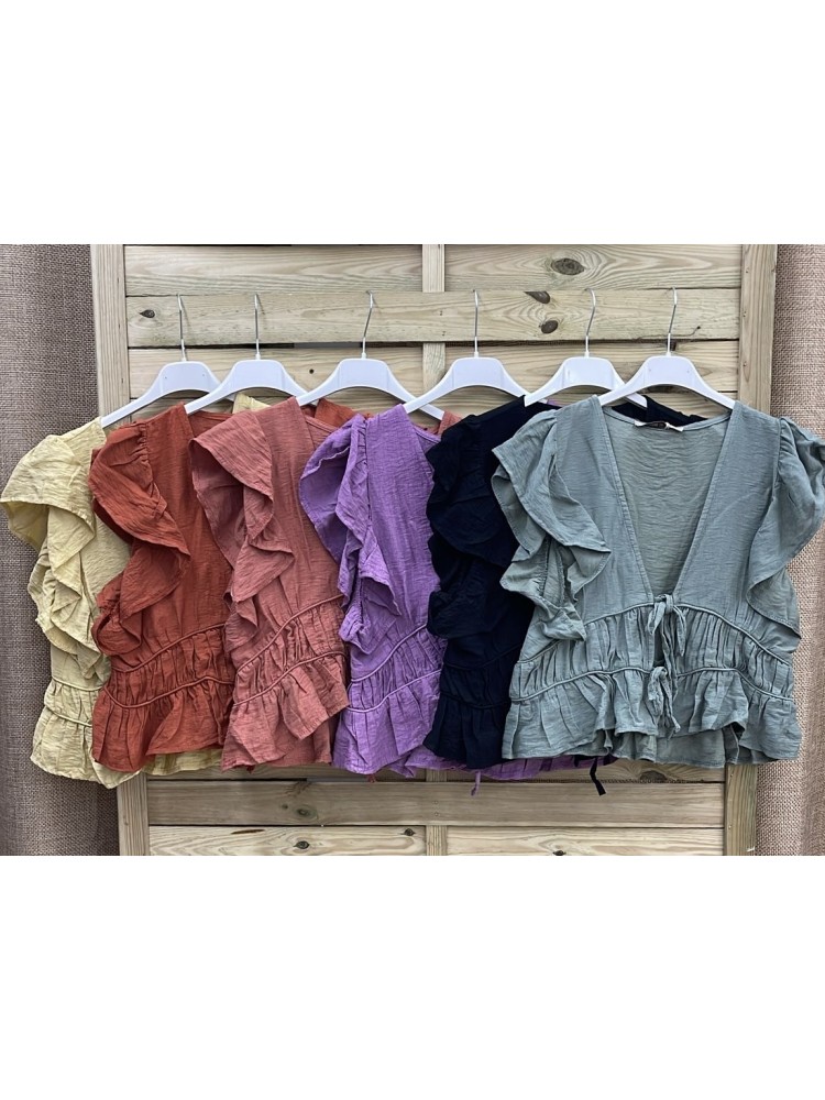 Top de sisa abierto con doble nudo