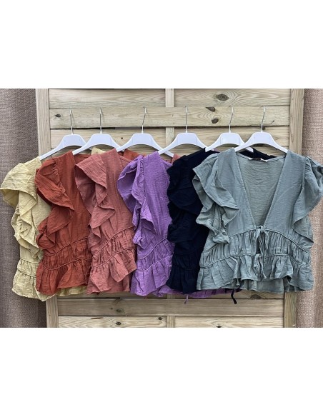 Top de sisa abierto con doble nudo