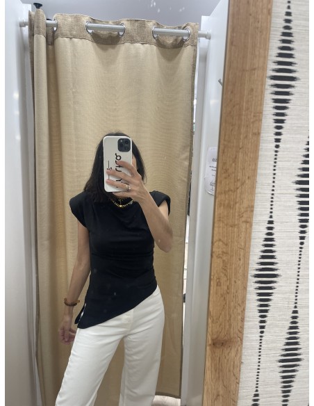 Top hombreras con bajo asimétrico