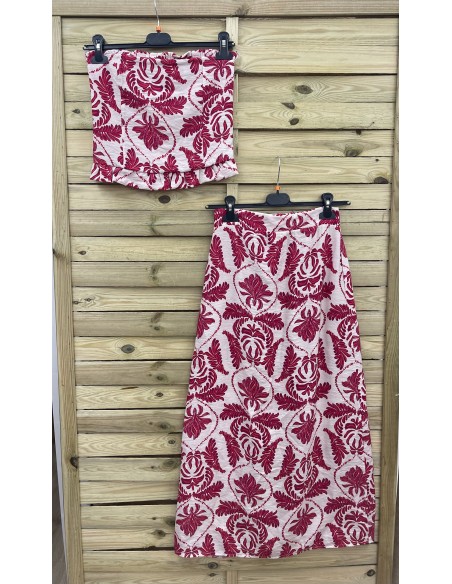 Conjunto Sofia con top palabra y falda