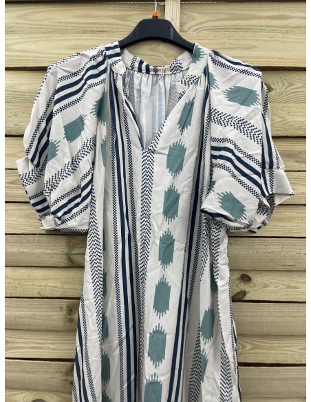 Vestido estampado mixto