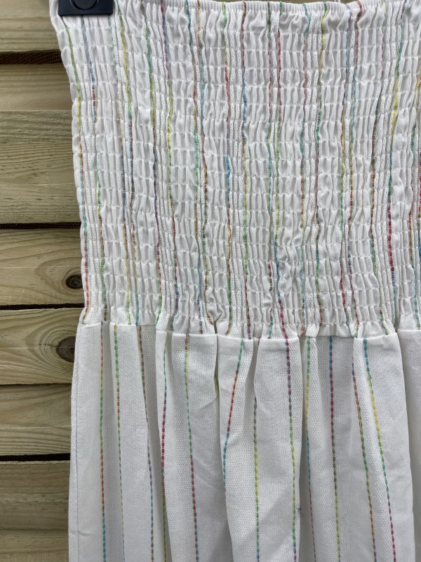 Vestido largo pecho fruncido con hilitos de colores 2