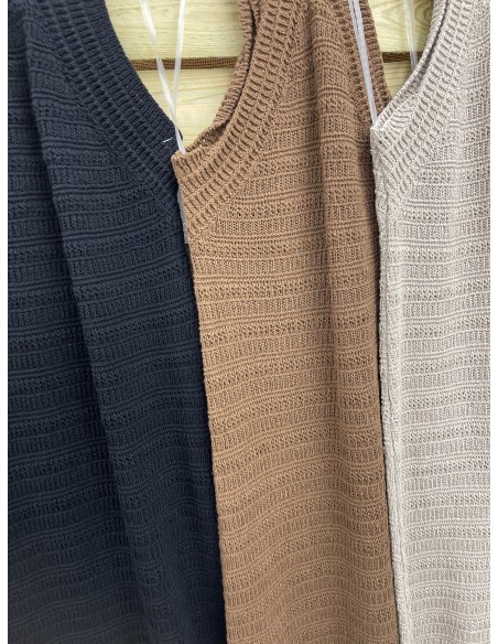 Vestido crochet tirantas cruzada