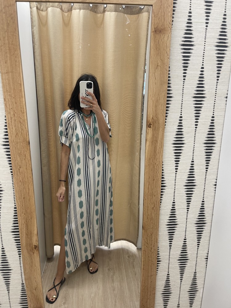 Vestido estampado mixto