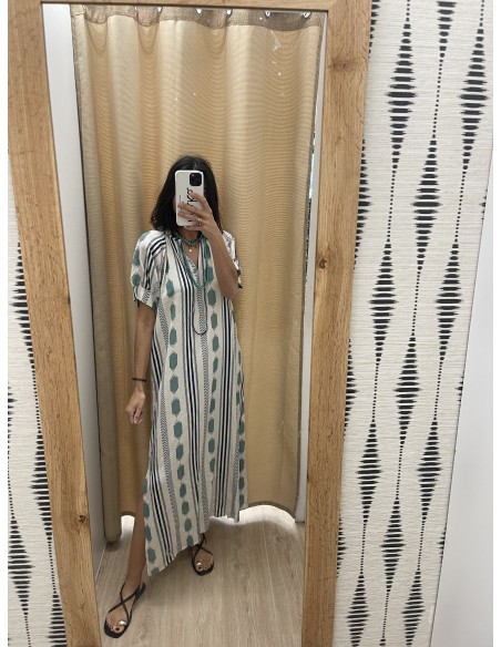 Vestido estampado mixto