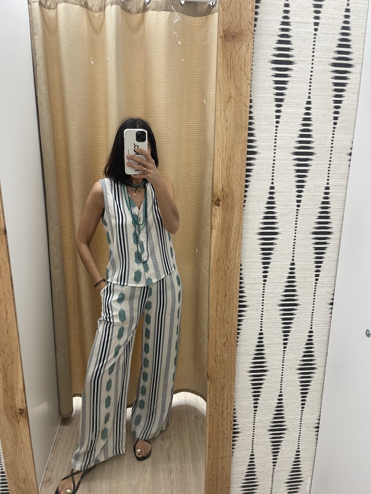 Pantalon estampado mixto