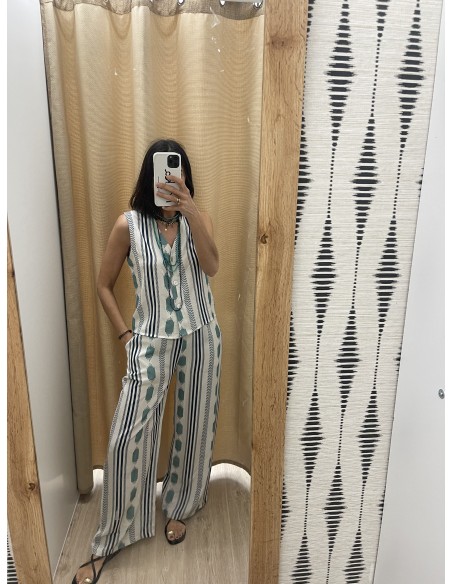 Pantalon estampado mixto