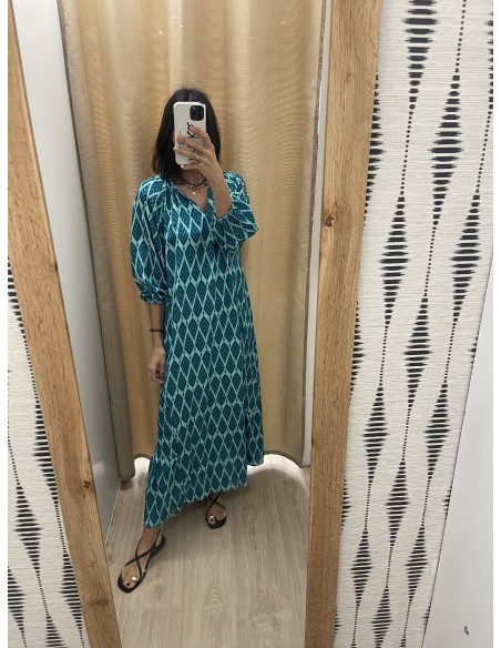 Vestido túnica manga abullonada