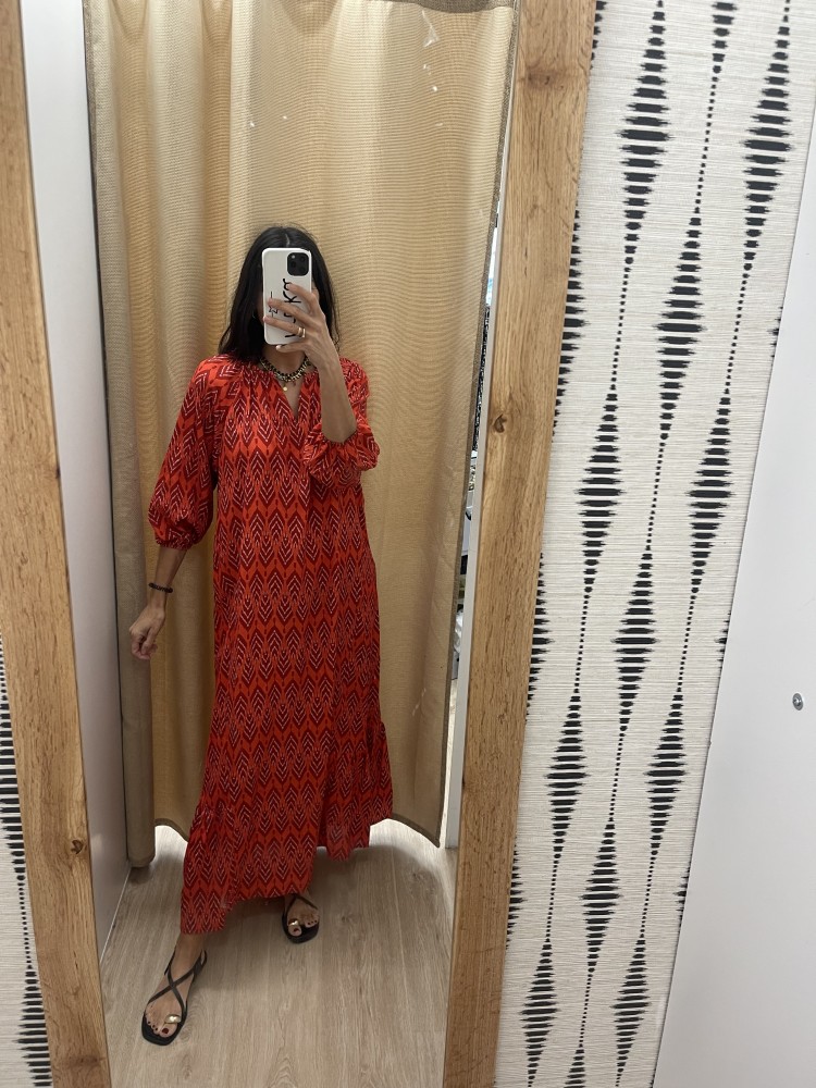 Vestido túnica manga abullonada