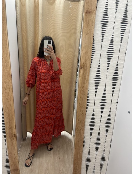 Vestido túnica manga abullonada