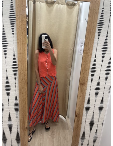 Top lino Irene de sisa botoncitos delanteros