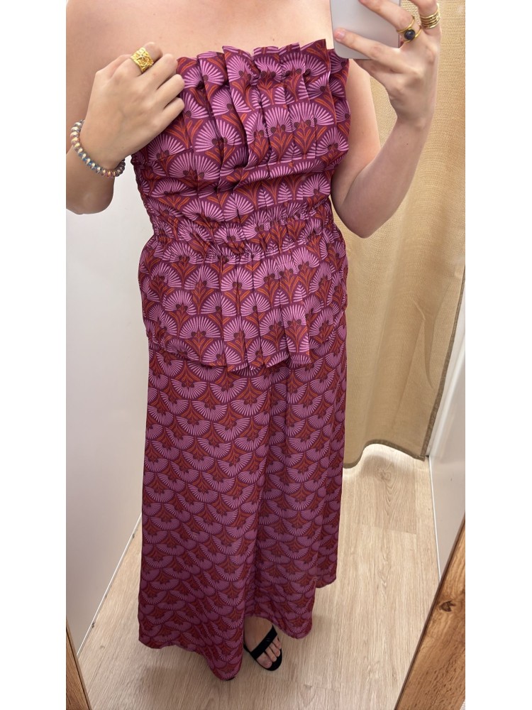 Conjunto estampado con top palabra drapeado