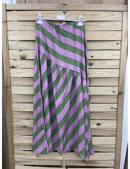 Falda bicolor de rayas diagonales