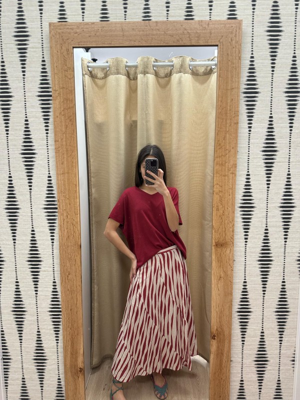 Falda midi evasé capas diagonales 2