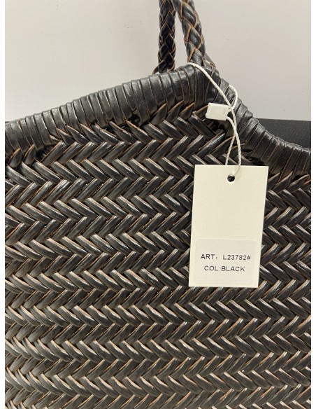 Bolso de piel trenzada grande