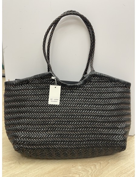 Bolso de piel trenzada grande