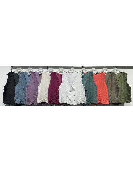 Pantalon de lino Irene con ondas