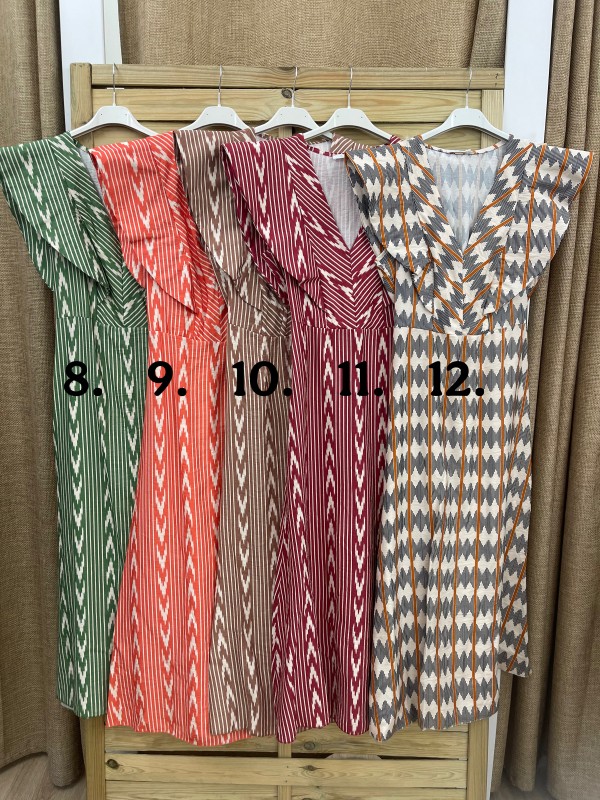 Vestido estampado con corte y doble volante en sisa 2