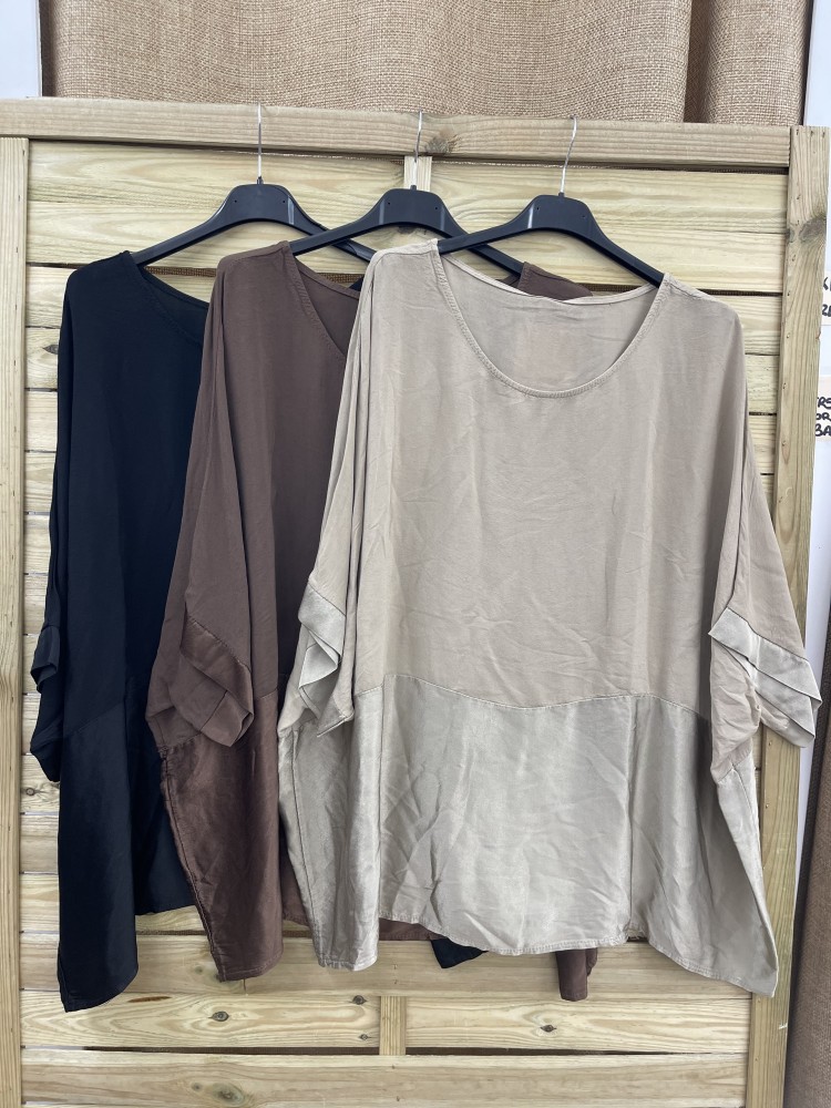 Pantalon recto con bajo de saten