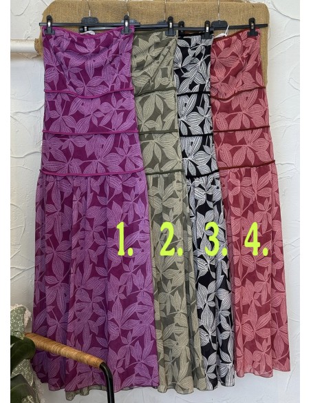 Vestido estampado palabra de gasa con triple corte liso