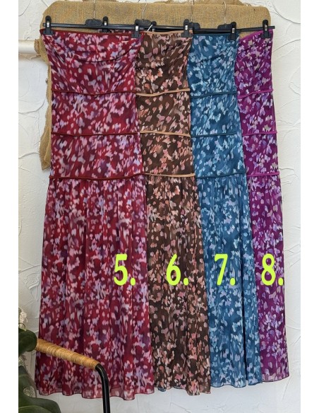 Vestido estampado palabra de gasa con triple corte liso