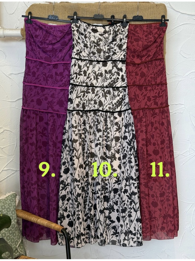 Vestido estampado palabra de gasa con triple corte liso