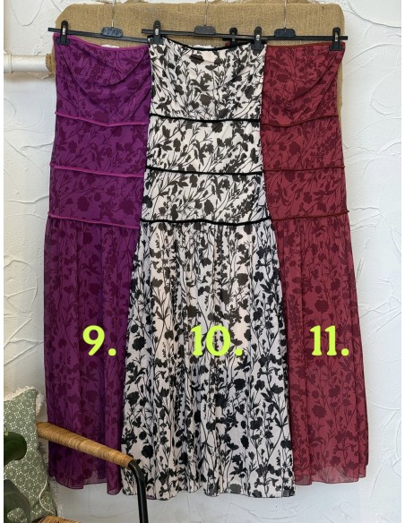 Vestido estampado palabra de gasa con triple corte liso