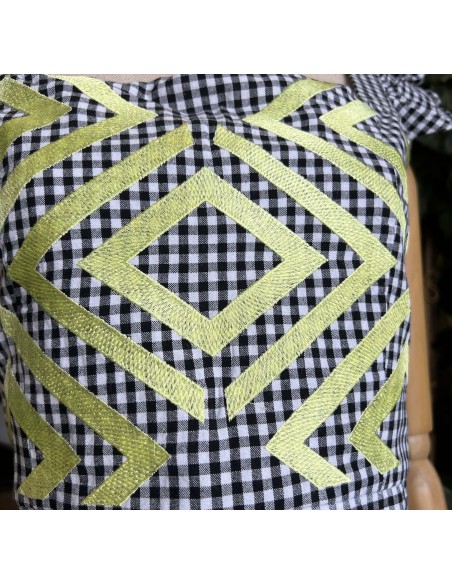 Conjunto vichy detalle étnico