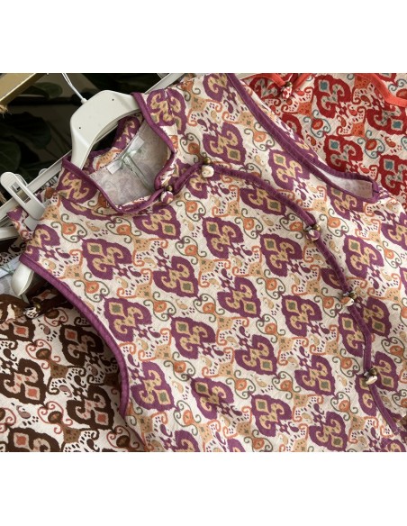 Conjunto cenefa con chaleco Japón y pantalón recto