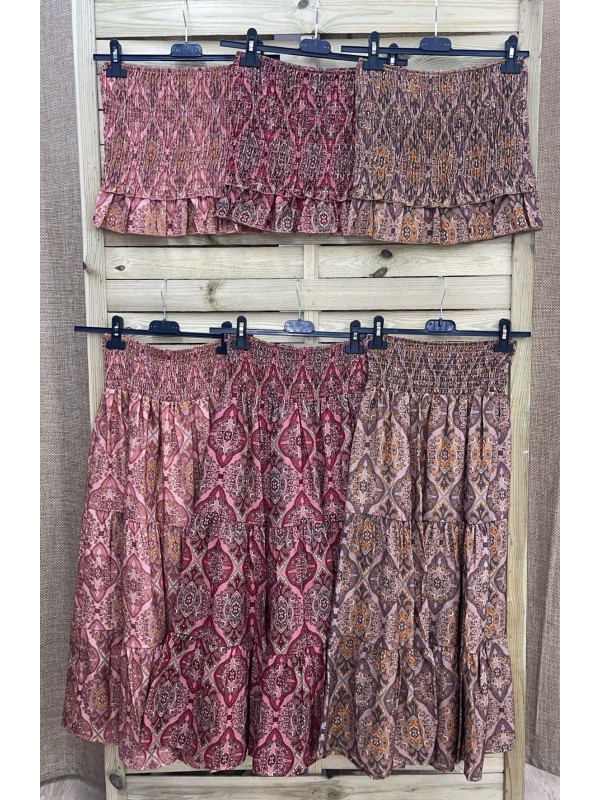 Top palabra fruncido con volantito cenefa