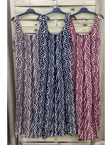 Vestido midi hojitas con costuras lisas verticales