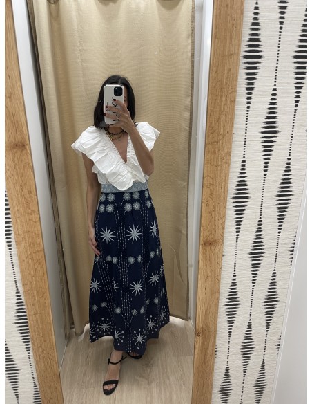 Top maxi volante cruzado