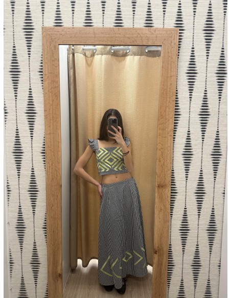 Conjunto vichy detalle étnico