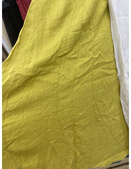 Falda lino Irene evasé líneas diagonales