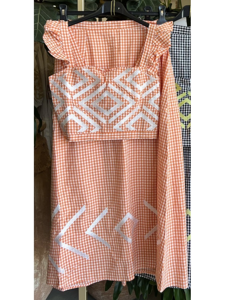 Conjunto vichy detalle étnico