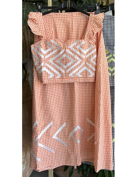 Conjunto vichy detalle étnico