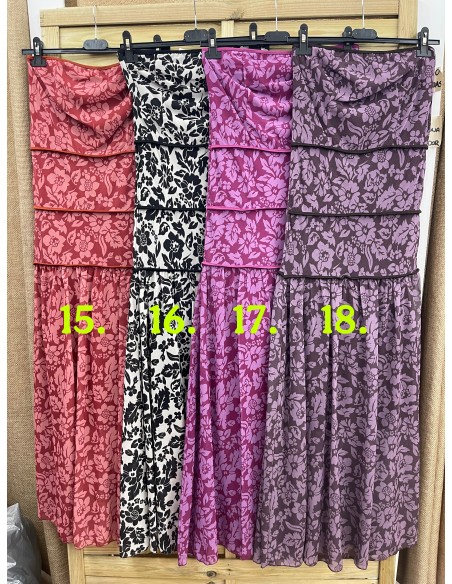 Vestido estampado palabra de gasa con triple corte liso