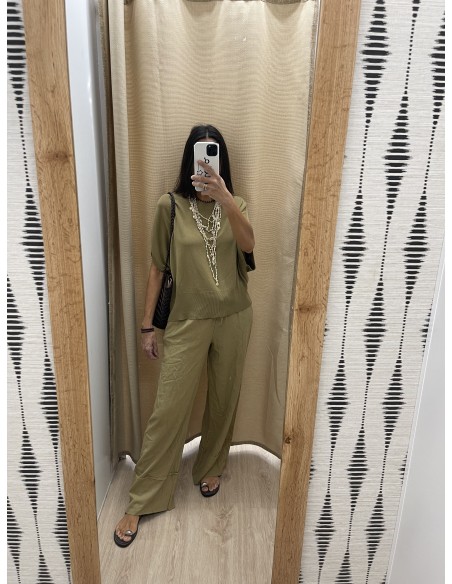 Jersey de manga corta con cinturilla ancha