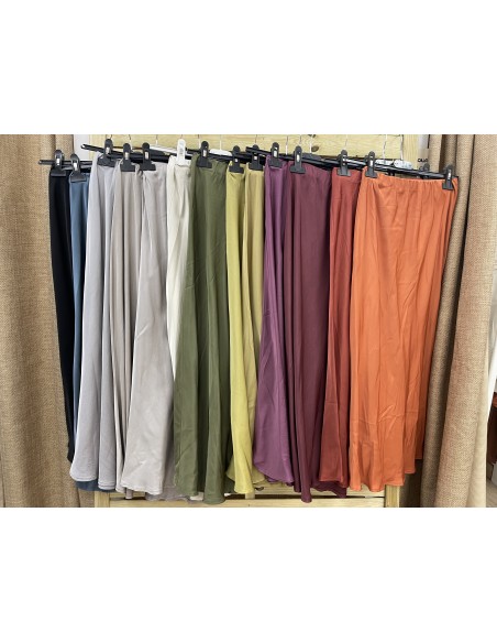 Falda midi de saten Celia