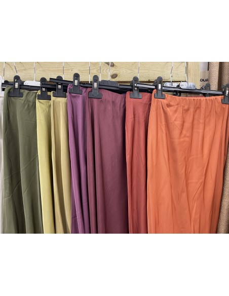 Falda midi de saten Celia