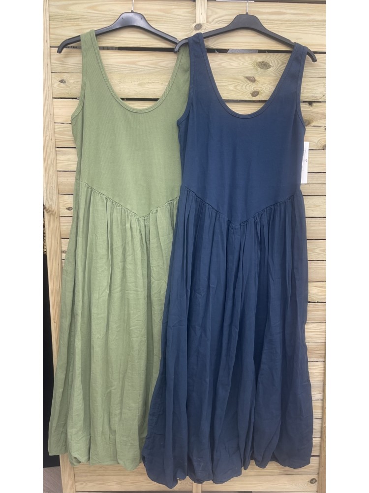 Vestido globo con parte de arriba de punto