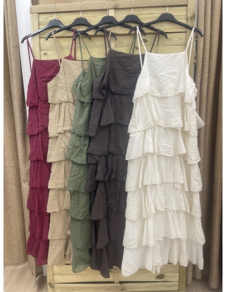 Vestido largo volantes