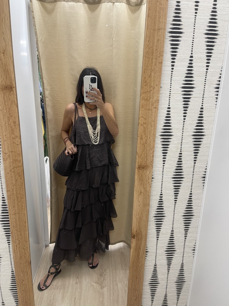 Vestido largo volantes