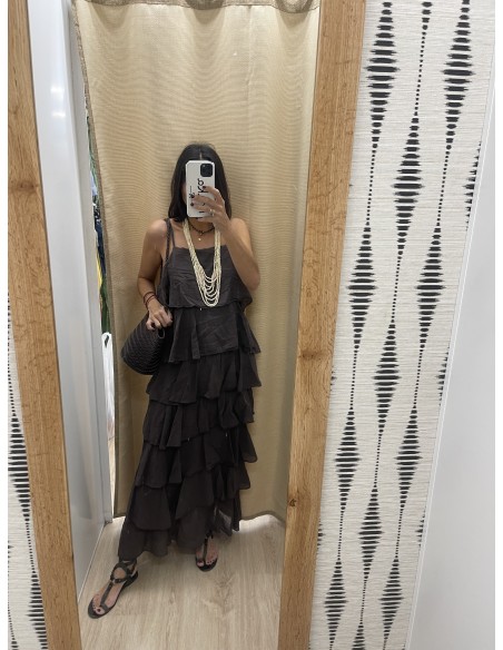 Vestido largo volantes