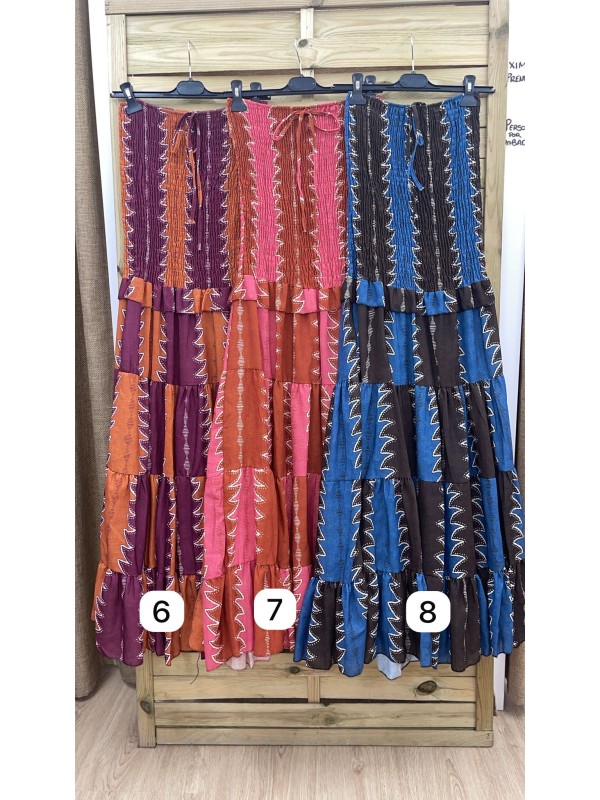 Vestido largo estampado palabra cuerpos frunce y lazada 2