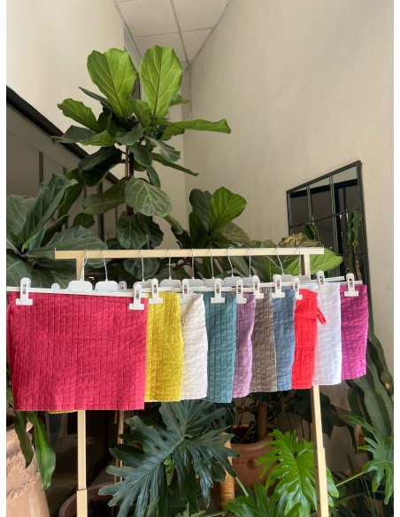 Top pliegues delantero palabra/tiranta