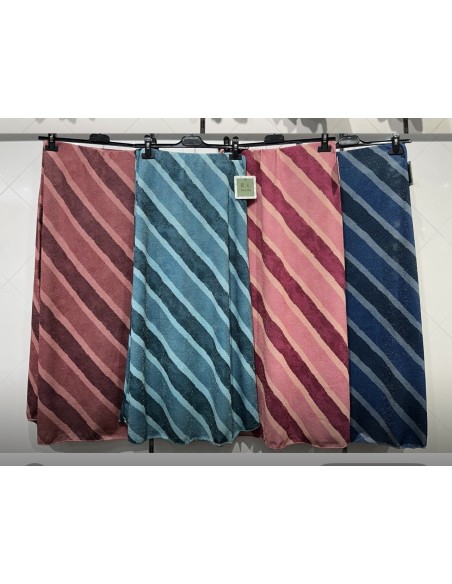 Falda midi rayas diagonales brillito