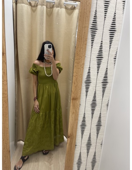 Vestido largo bajo brocado